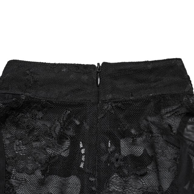 Dunkelromantisches Punk Rave Shirt Dentelle Noir S