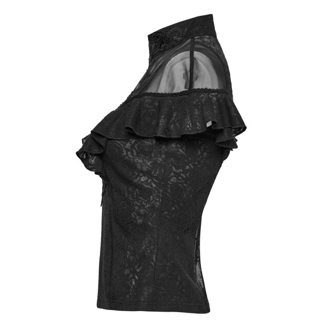 Dunkelromantisches Punk Rave Shirt Dentelle Noir S