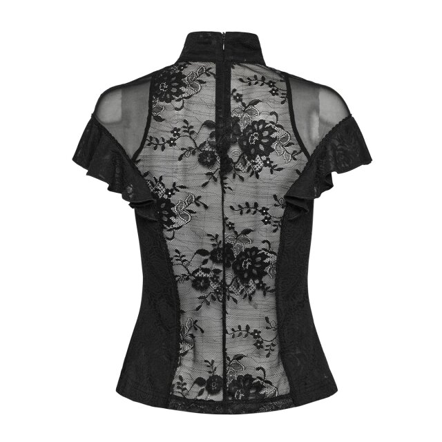 Dunkelromantisches Punk Rave Shirt Dentelle Noir S