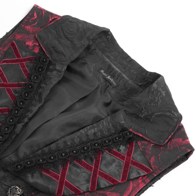 Black and Red Waistcoat "Der Graf geht aus" with Tailcoat Panels