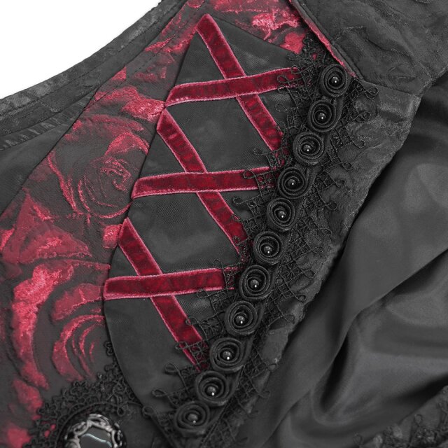 Black and Red Waistcoat "Der Graf geht aus" with Tailcoat Panels
