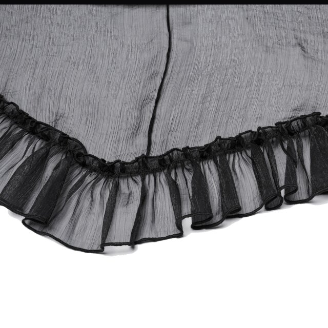 Punk Rave transparenter Vokuhila-Volantrock Schattenschleier 3XL