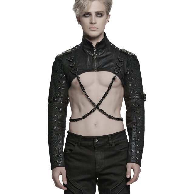 Punk Rave Schulterjacke Ritual Command mit Ketten S