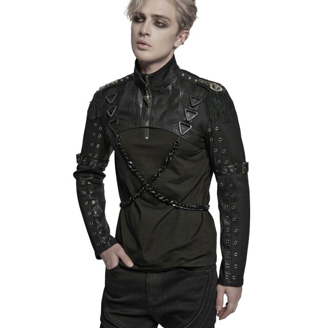 Punk Rave Schulterjacke Ritual Command mit Ketten S