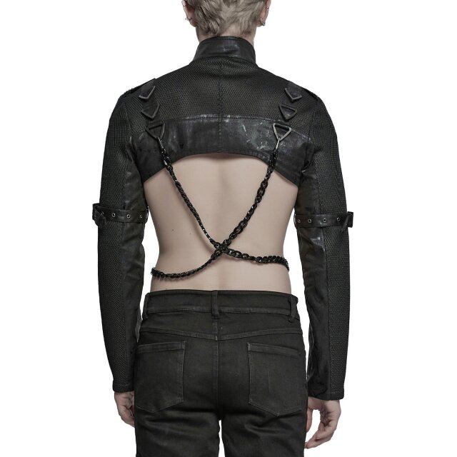 Punk Rave Schulterjacke Ritual Command mit Ketten S