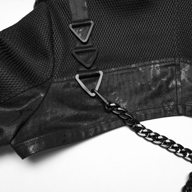 Punk Rave Schulterjacke Ritual Command mit Ketten XXL