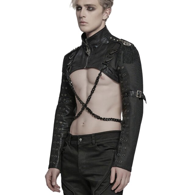 Punk Rave Schulterjacke Ritual Command mit Ketten XXL
