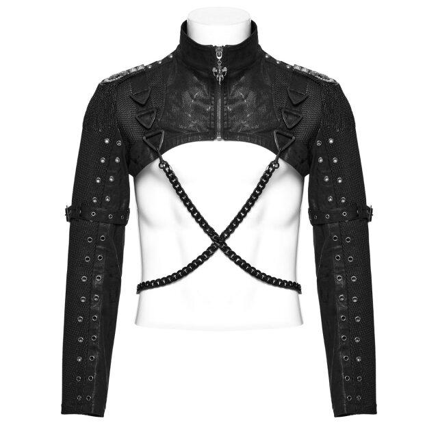 Punk Rave Schulterjacke Ritual Command mit Ketten XXL