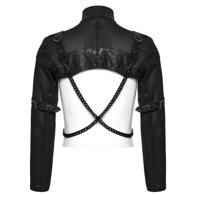 Punk Rave Schulterjacke Ritual Command mit Ketten XXL