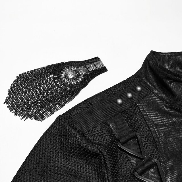 Punk Rave Schulterjacke Ritual Command mit Ketten XXL