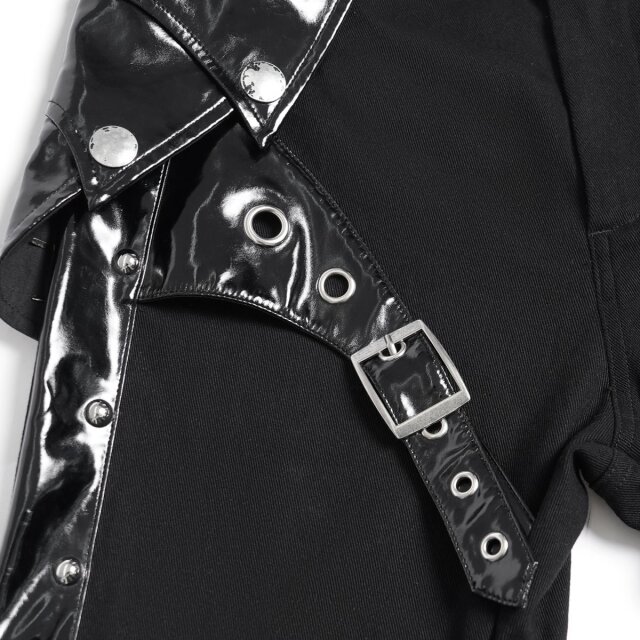 Gothic Stretch Jeans "Fast Lane Sins" by Devil Fashion with Patent Details