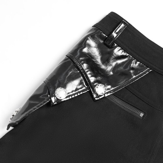 Gothic Stretch Jeans "Fast Lane Sins" by Devil Fashion with Patent Details