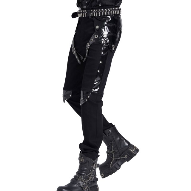 Devil Fashion Stretch-Jeans "Fast Lane Sins" mit Lack-Details M