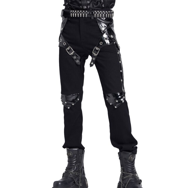 Devil Fashion Stretch-Jeans "Fast Lane Sins" mit Lack-Details S