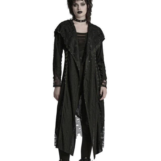 Dünner PUNK RAVE Fetzenmantel Until Dusk XL/XXL