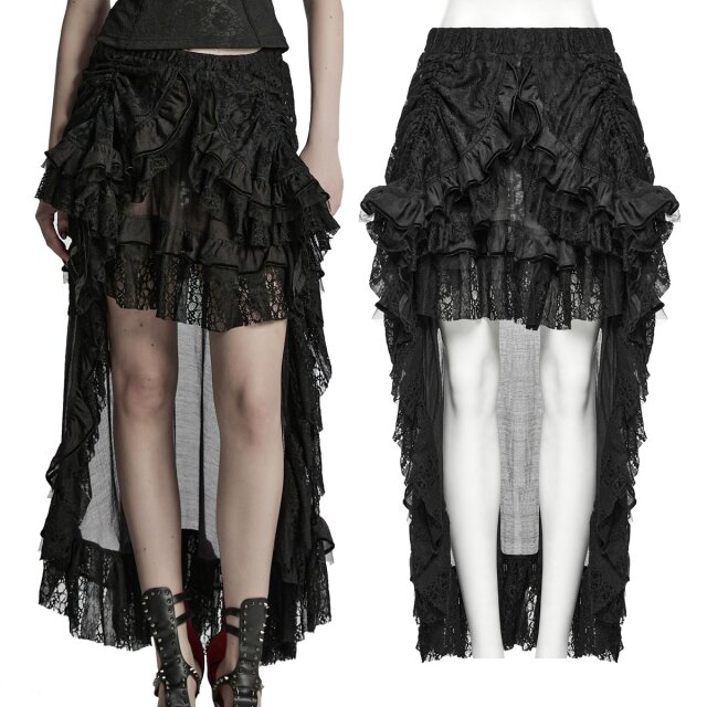 Adjustable gothic ruffled skirt (WQ-868BK) made of...