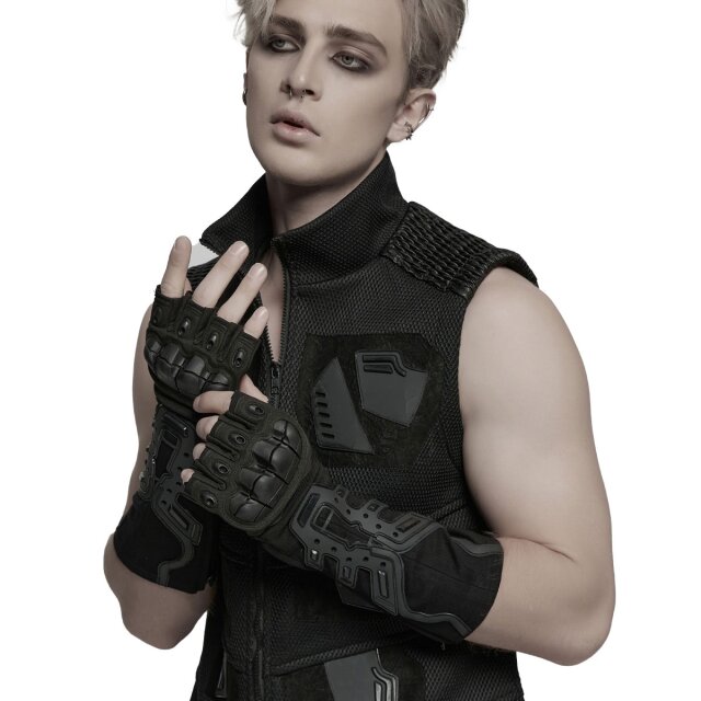Fingerless Punk Rave Cyber-Goth Gloves Core Grip