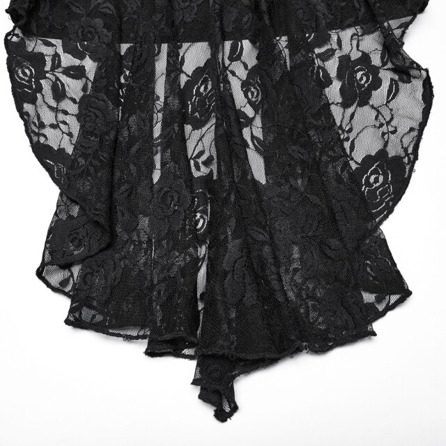 Punk Rave Langarmshirt Born Of Lace mit Spitzenchoker