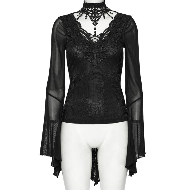 Punk Rave Langarmshirt Born Of Lace mit Spitzenchoker XL-XXL