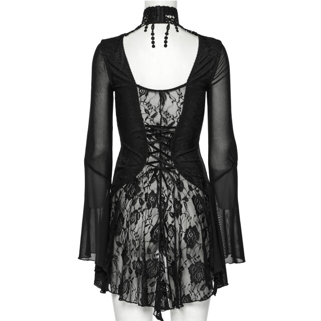 Punk Rave Langarmshirt Born Of Lace mit Spitzenchoker XL-XXL