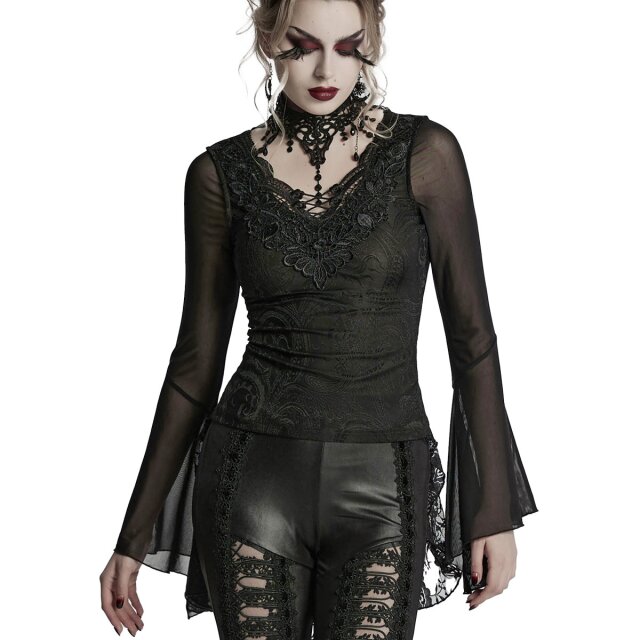 Punk Rave Langarmshirt Born Of Lace mit Spitzenchoker XL-XXL