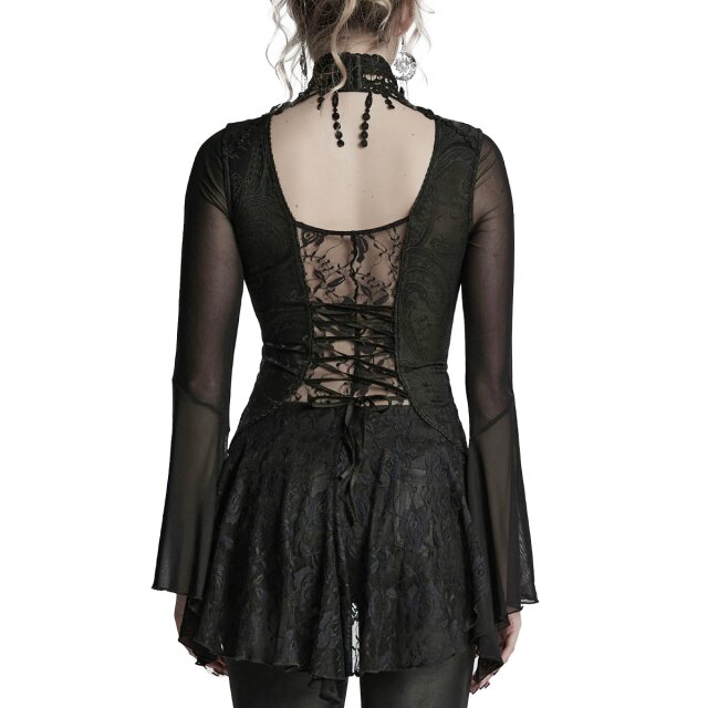 Punk Rave Langarmshirt Born Of Lace mit Spitzenchoker XL-XXL