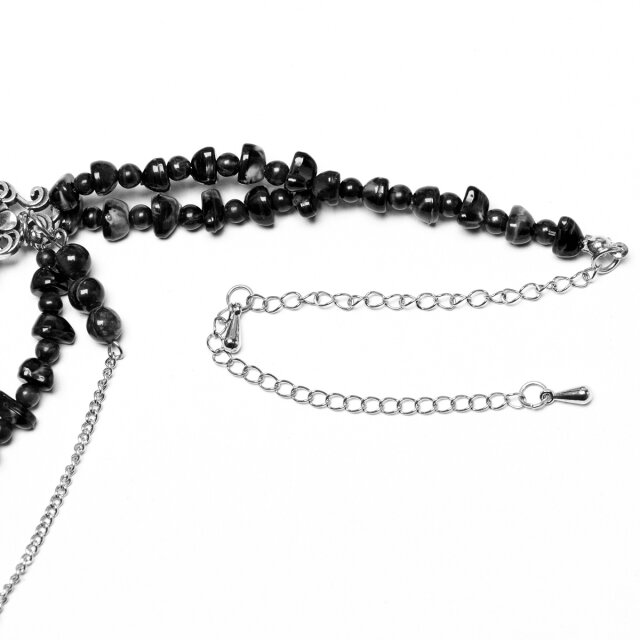 Opulent Punk Rave Necklace Black Testament with Large Cross