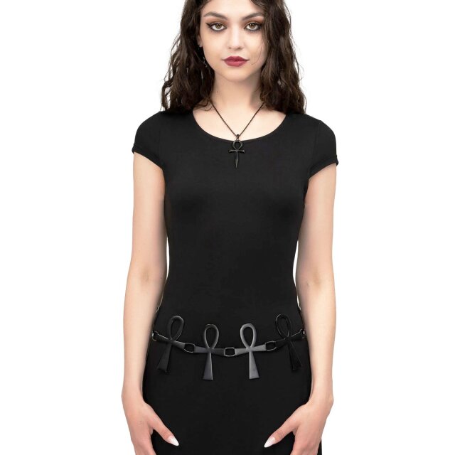 KILLSTAR Ankh Metallgürtel schwarz