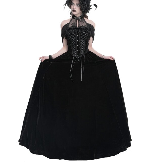 Bodenlanges Neckholder-Samtkleid Midnight Vow
