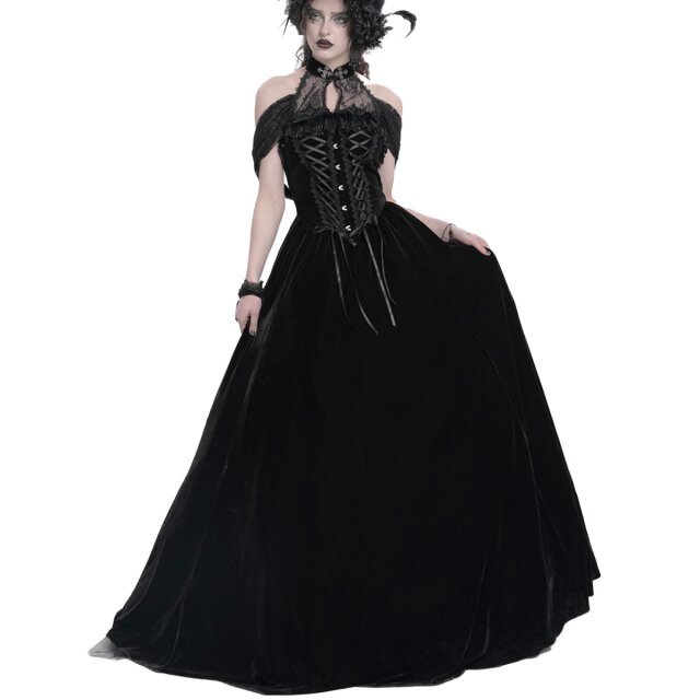 Bodenlanges Neckholder-Samtkleid Midnight Vow M