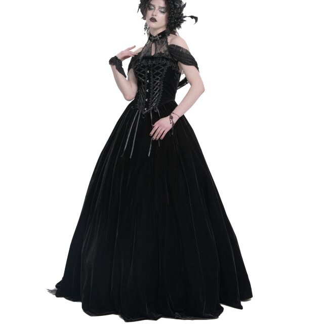 Bodenlanges Neckholder-Samtkleid Midnight Vow M