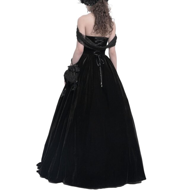 Bodenlanges Neckholder-Samtkleid Midnight Vow M