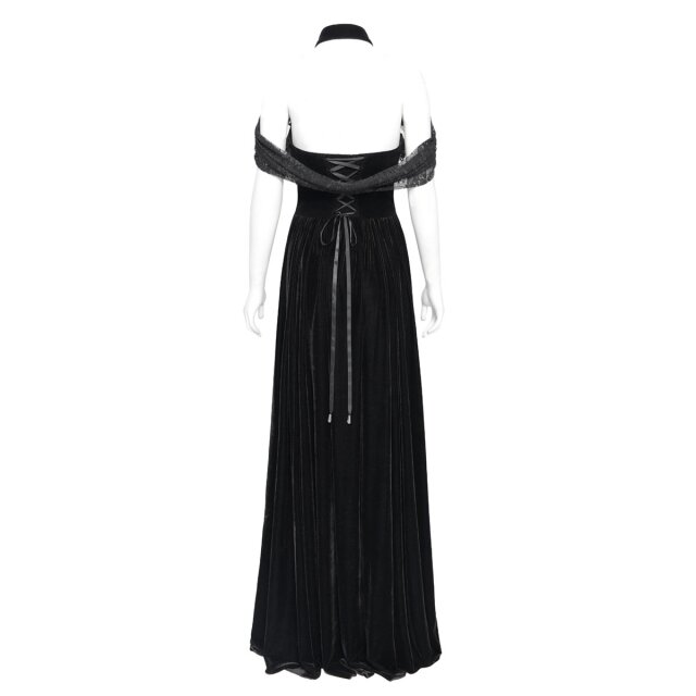 Bodenlanges Neckholder-Samtkleid Midnight Vow M