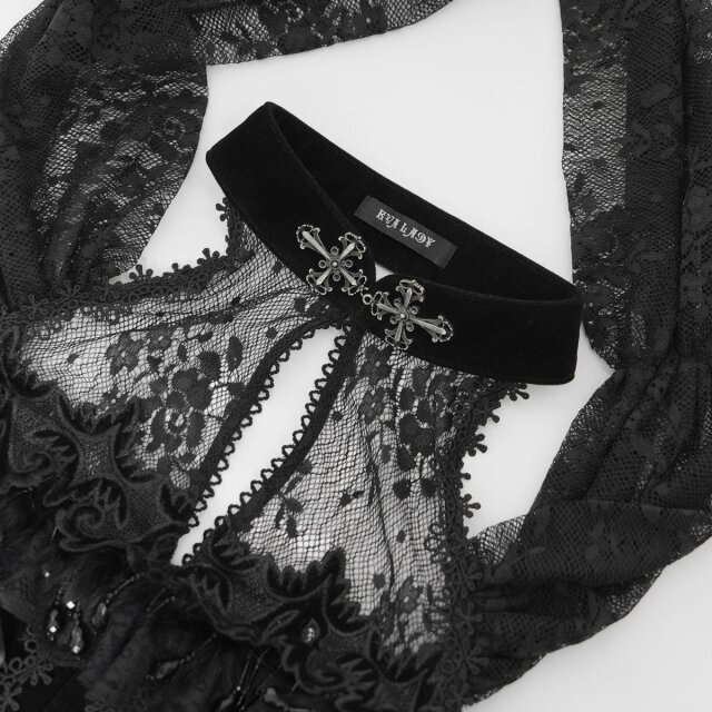 Bodenlanges Neckholder-Samtkleid Midnight Vow XL