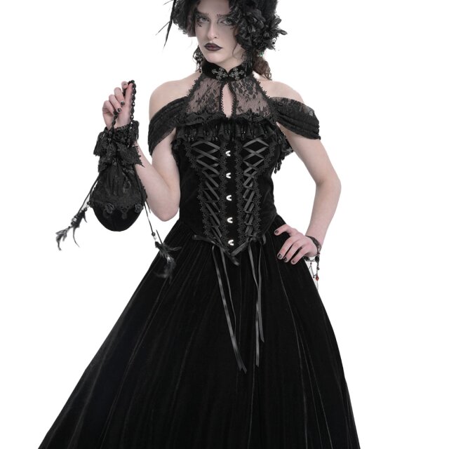 Bodenlanges Neckholder-Samtkleid Midnight Vow XXL