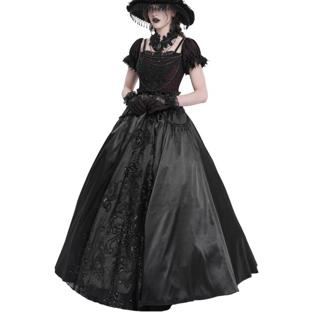 Bodenlanges Victorian-Goth Kleid Königin der Schatten