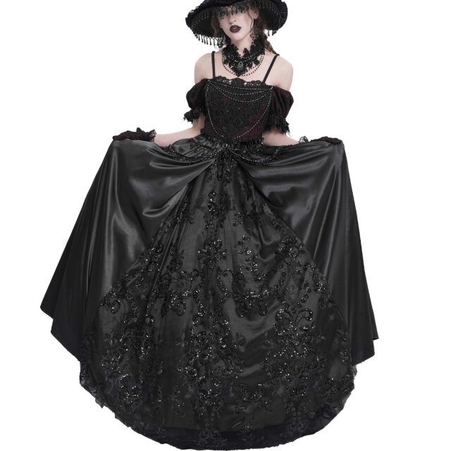 Floor-Length Victorian-Goth Dress Königin der Schatten M