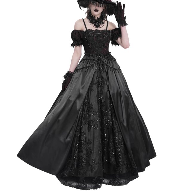 Floor-Length Victorian-Goth Dress Königin der Schatten M