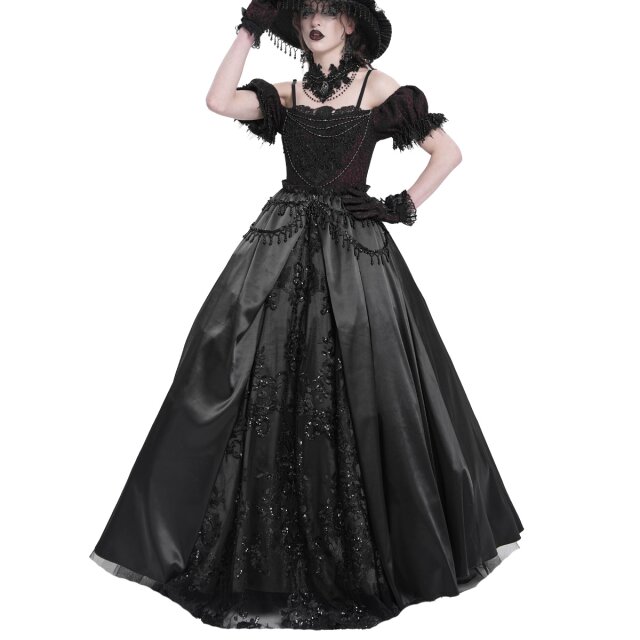 Floor-Length Victorian-Goth Dress Königin der Schatten M