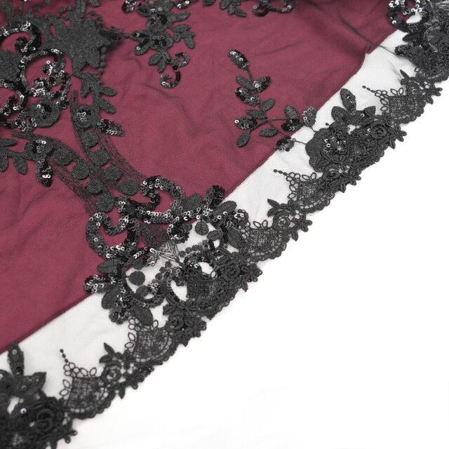 Bodenlanges Victorian-Goth Kleid Königin der Rosen XL