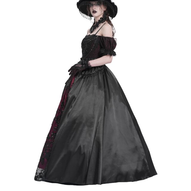 Bodenlanges Victorian-Goth Kleid Königin der Rosen XL