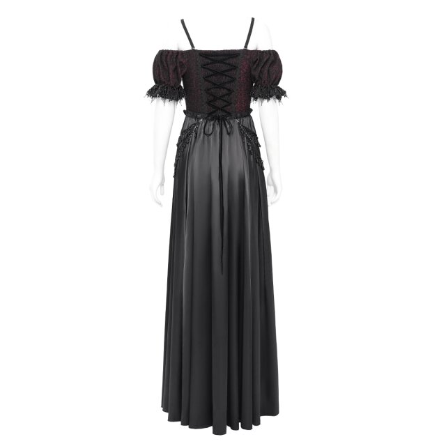 Bodenlanges Victorian-Goth Kleid Königin der Rosen XL