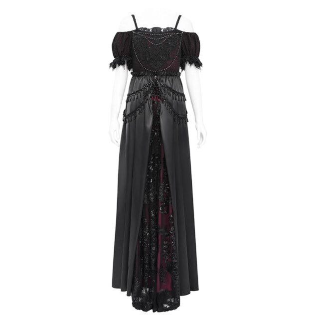 Bodenlanges Victorian-Goth Kleid Königin der Rosen XL