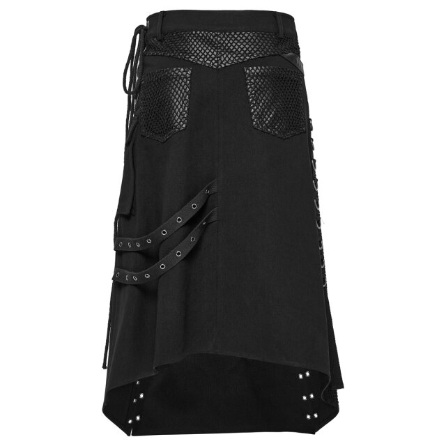 Wandelbarer PUNK RAVE Kilt Iron Nomad mit Ringen & Ösen XL