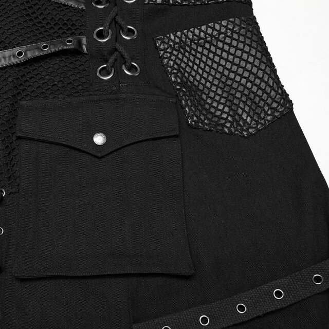Wandelbarer PUNK RAVE Kilt Iron Nomad mit Ringen & Ösen XL