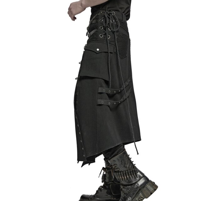 Wandelbarer PUNK RAVE Kilt Iron Nomad mit Ringen & Ösen XL