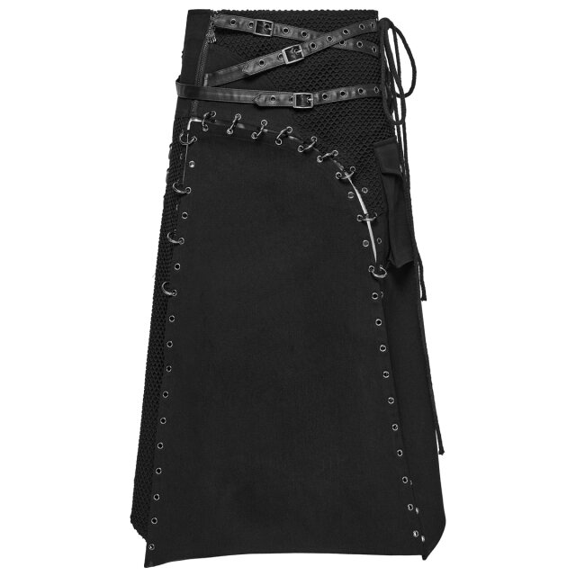 Wandelbarer PUNK RAVE Kilt Iron Nomad mit Ringen & Ösen XL