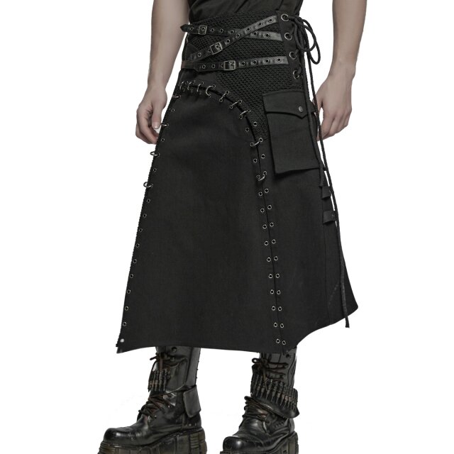Wandelbarer PUNK RAVE Kilt Iron Nomad mit Ringen & Ösen XL