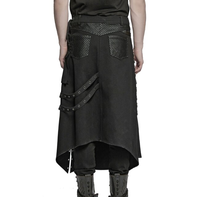 Wandelbarer PUNK RAVE Kilt Iron Nomad mit Ringen & Ösen XL