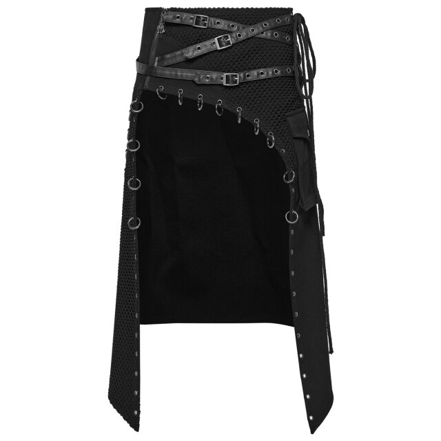 Wandelbarer PUNK RAVE Kilt Iron Nomad mit Ringen & Ösen XL